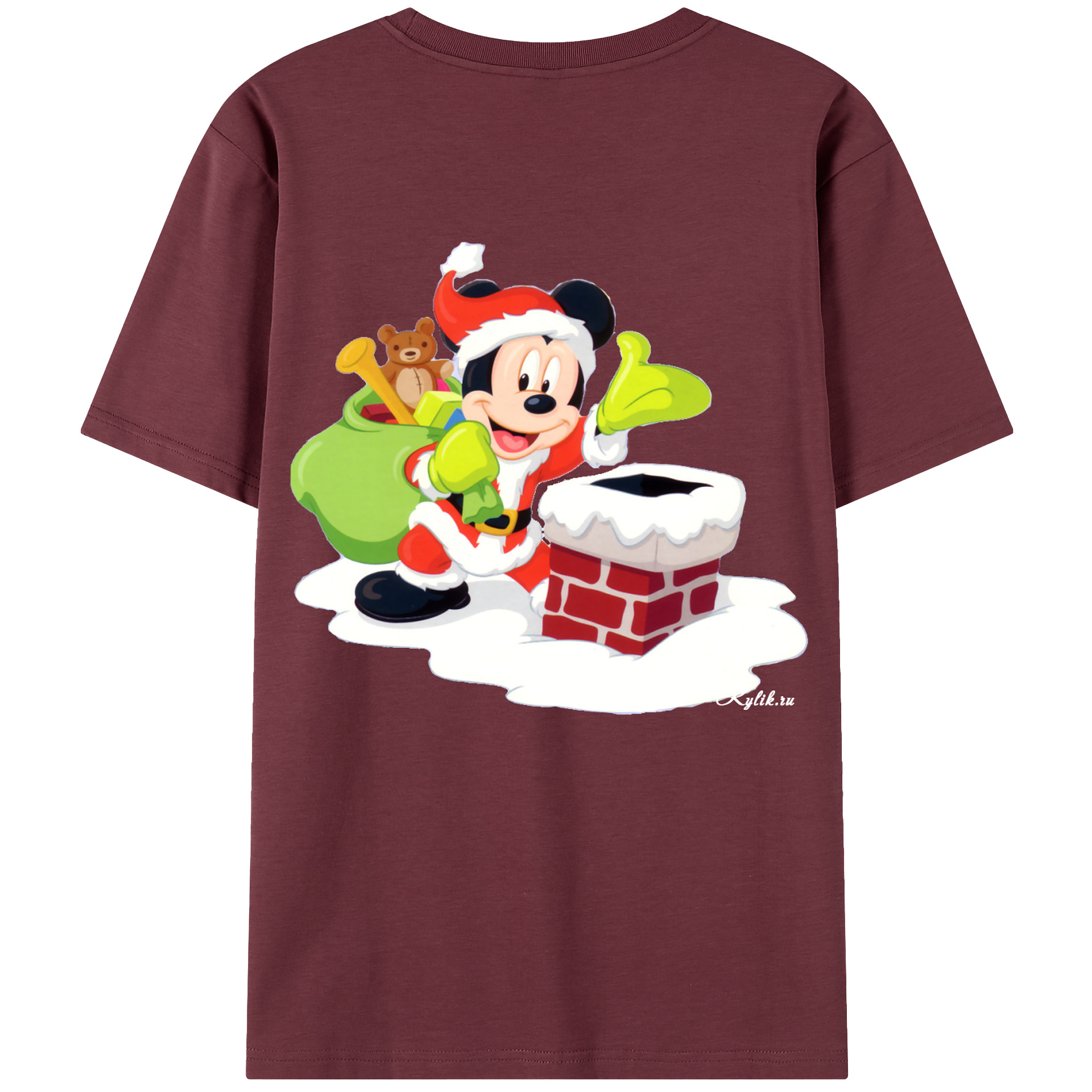 （画像用） ミッキーマウス Mickey Mouse 綿100％半袖Tシャツ（背面プリント）